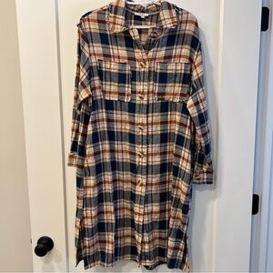 Polagram Plaid Shirt Dress - Women’s Large